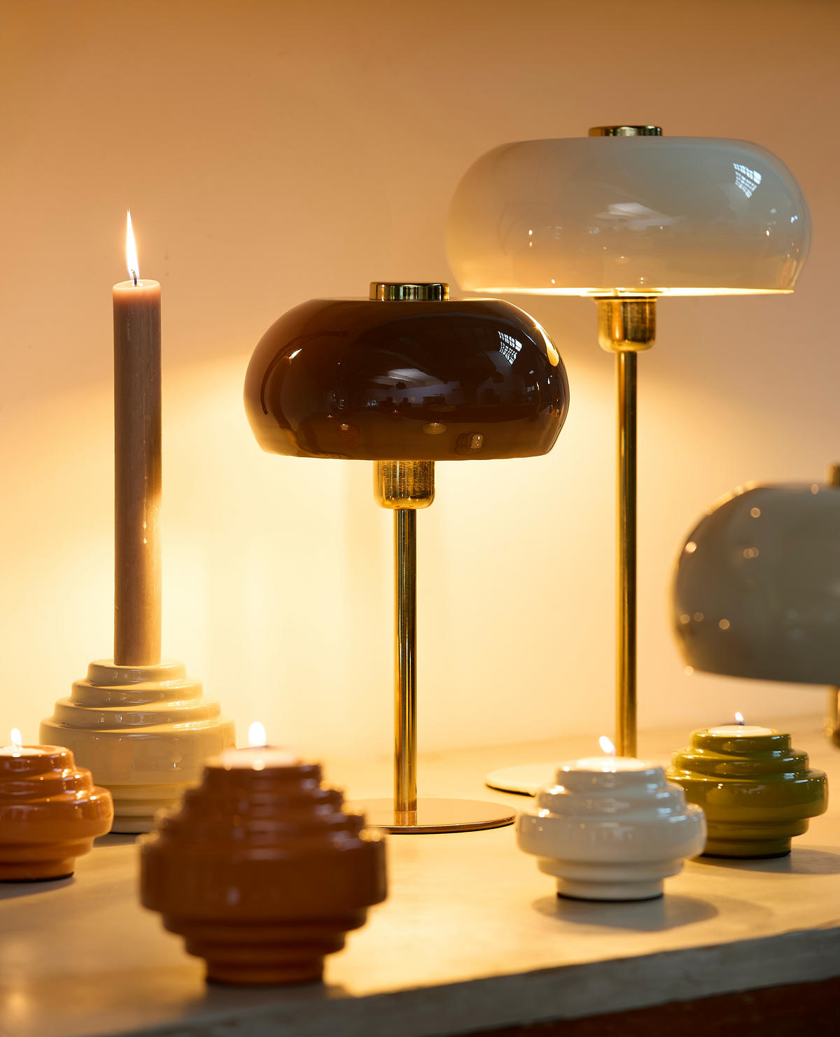 TISCHLAMPE Surin Braun Ø22/34 cm - Braun, Metall (22/22/34cm) - Light & Living