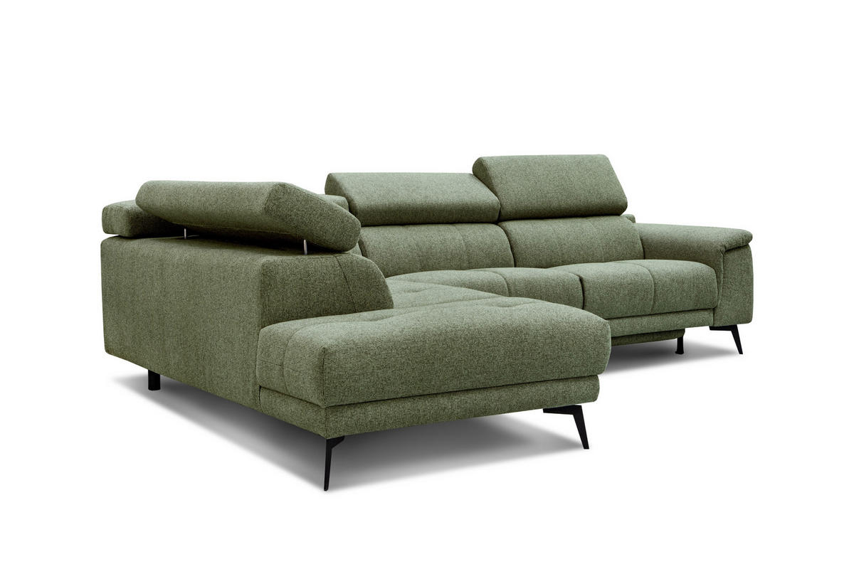 ECKSOFA FIERO 5-Sitzer mit 1 Relaxfunktion, olivgrün - Olivgrün, Holzwerkstoff/Textil (228/290cm) - Courtois Laville