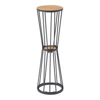 BLUMENTISCH Fossbergom - Schwarz, Metall (20/20/62cm) - [en.casa]