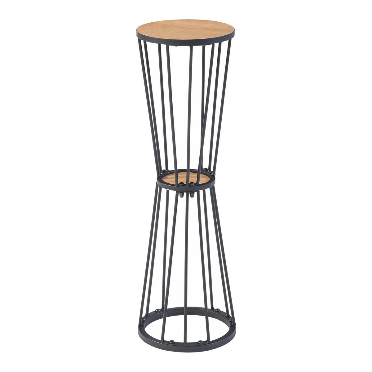 BLUMENTISCH Fossbergom - Schwarz, Metall (20/20/62cm) - [en.casa]