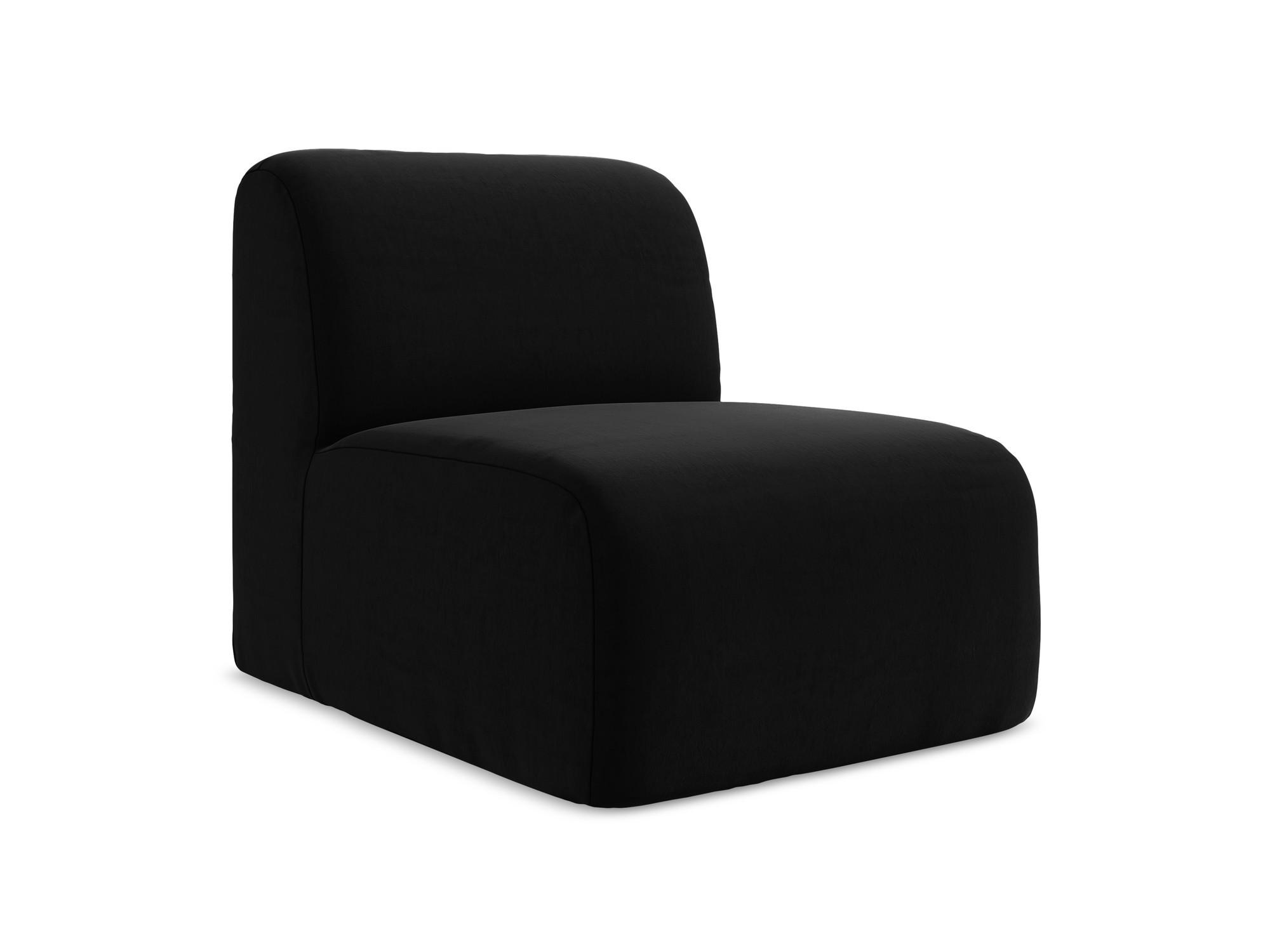 SOFAELEMENT Samt Stoff Schwarz - Schwarz, Holzwerkstoff/Kunststoff (70/75/94cm) - Makamii