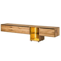 LOWBOARD Wildeiche 220x43x55 natur geölt WIEN #209 - Naturfarben, Holz (220/55/43cm) - Massivmoebel24