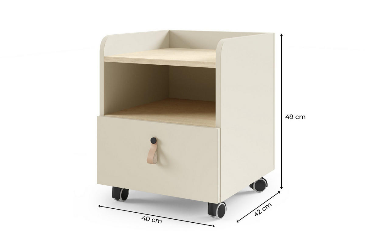 ROLLCONTAINER SOVI 17 40 / 49 / 42 cm in Macadamia / Eiche Mavelie - Eichefarben/Beige, Holzwerkstoff (40/49/42cm) - Deine Möbel 24