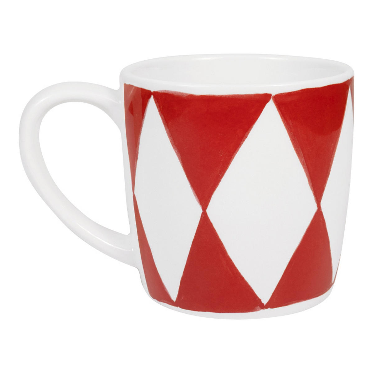 CAPPUCCINO-BECHER Diamant in Rot - 500 ml - Rot, Keramik (0.5L) - Blond Amsterdam