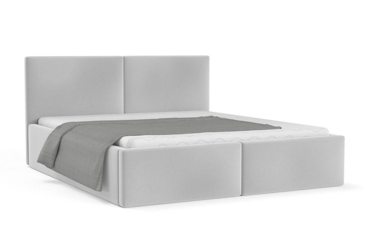 POLSTERBETT BEN 160/200 in Velours Hellgrau - Hellgrau, Holz/Holzwerkstoff (160/200cm) - Deine Möbel 24