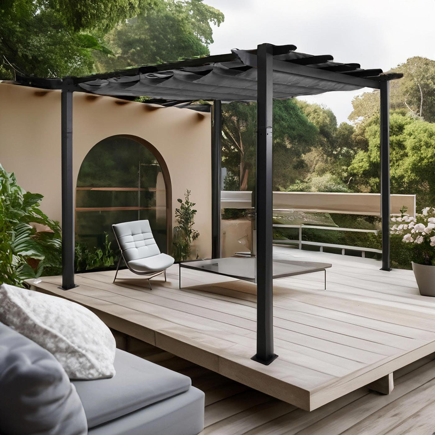 PERGOLA Anthrazit - Anthrazit, Textil (300/240/300cm) - MCW