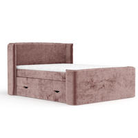 BOXSPRINGBETT Freeland Rosa 140/200 cm mit Matratze und Topper - Pink/Schwarz, Holz/Holzwerkstoff (140/200cm) - Maison de Reve