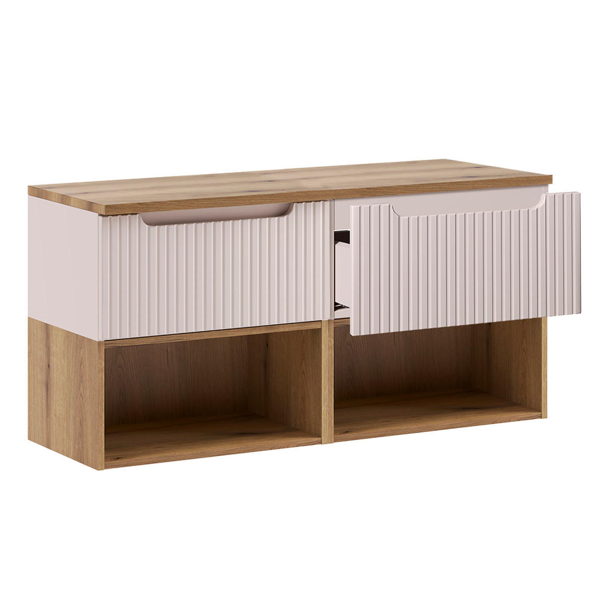 WASCHTISCHUNTERSCHRANK 120.4cm Riva 2er-Set Kaschmir - Beige, Holzwerkstoff (120.4/60/40cm) - Petits-meubles