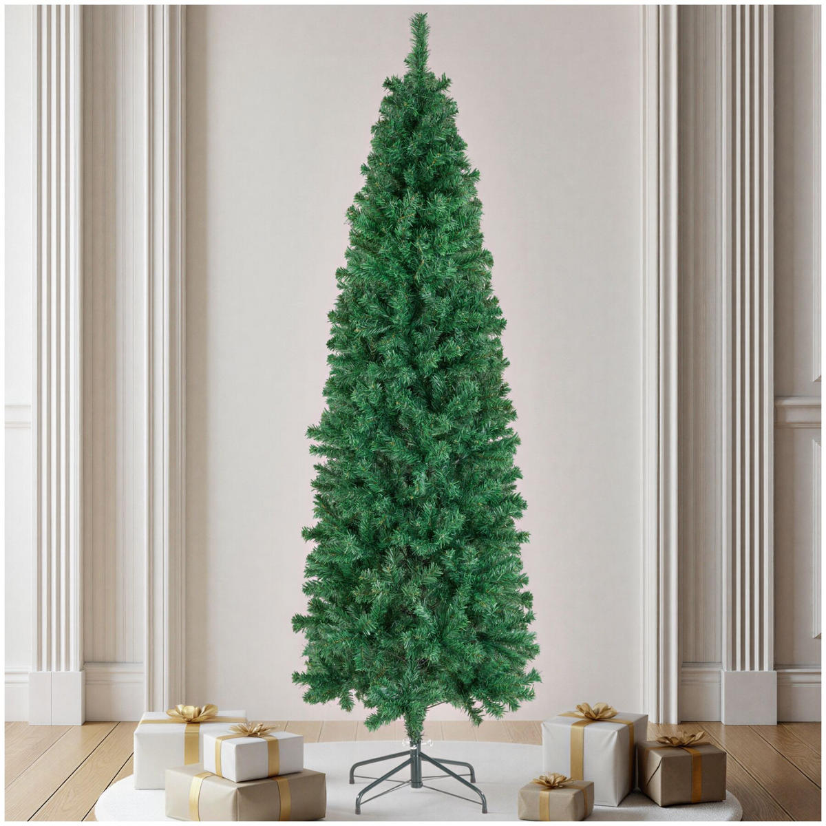WEIHNACHTSBAUM Comet, pulverbeschichteter Metallständer mit Kunststoffkappen, grün - Grün, Kunststoff (200cm) - tectake