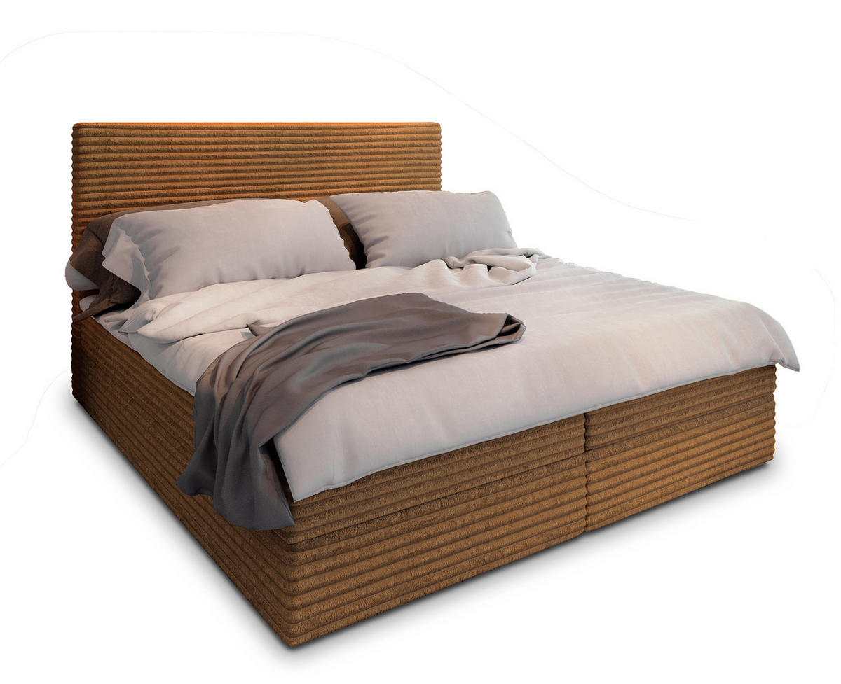 BOXBETT PISA 140x200 cm mit Matratze und Topper - Kupferfarben - Kupferfarben, Holz (140/200cm) - MASSENO