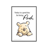POSTER mit Rahmen Disney - Just Being Winnie the Pooh Today - Gelb/Schwarz, Holz/Papier (30/40cm) - Poster&Frame
