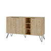 SIDEBOARD 3 Nischen und 3 Türen L142 cm - Clara - Eichefarben, Holzwerkstoff (35.6/83/142cm) - Calicosy