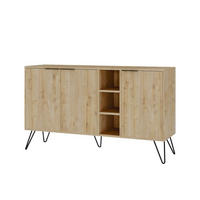 SIDEBOARD 3 Nischen und 3 Türen L142 cm - Clara - Eichefarben, Holzwerkstoff (35.6/83/142cm) - Calicosy