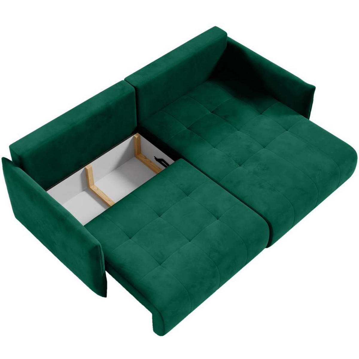 ECKSCHLAFSOFA Henry Mini grün rechts - Schwarz/Grün, Kunststoff/Textil (221/153cm) - Beautysofa