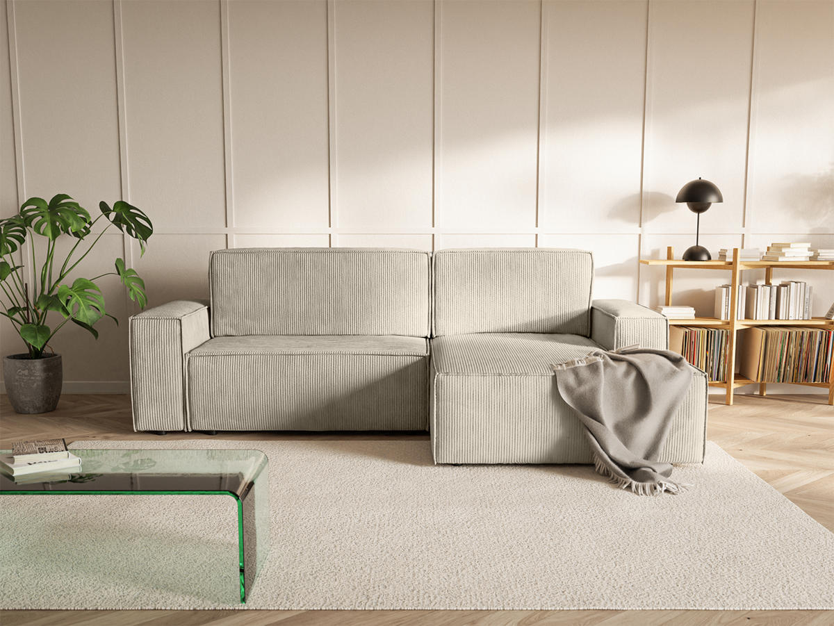 ECKSOFA Kokko mit Schlaffunktion, Beige - Beige, Textil (267/167cm) - Fedve