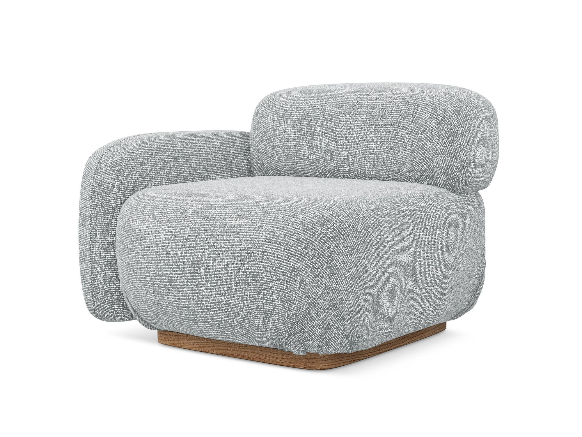 SOFAELEMENT Links Strukturstoff Stoff Grau - Silberfarben/Braun, Holz/Textil (95/73/95cm) - Makamii