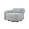 SOFAELEMENT Links Strukturstoff Stoff Grau - Silberfarben/Braun, Holz/Textil (95/73/95cm) - Makamii