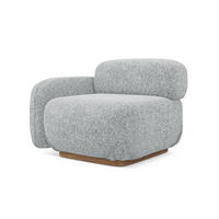 SOFAELEMENT Links Strukturstoff Stoff Grau - Silberfarben/Braun, Holz/Textil (95/73/95cm) - Makamii