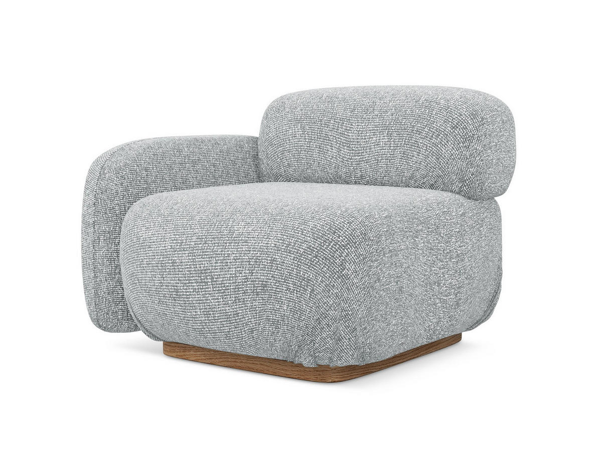 SOFAELEMENT Links Strukturstoff Stoff Grau - Silberfarben/Braun, Holz/Textil (95/73/95cm) - Makamii