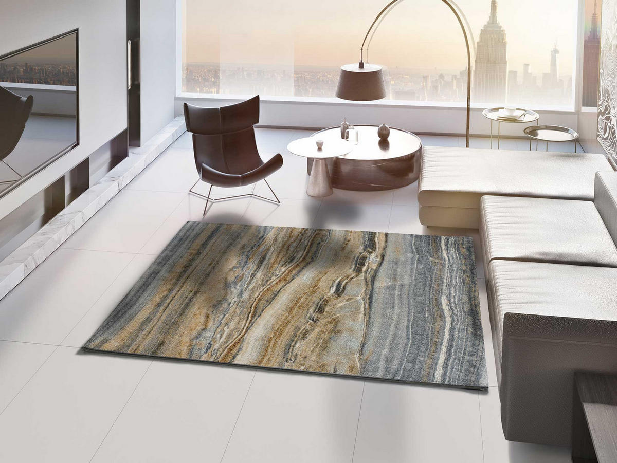 WEBTEPPICH Sand Dreams 133/190 cm - Sandfarben/Grau, Naturmaterialien/Textil (133/190cm) - Atticgo