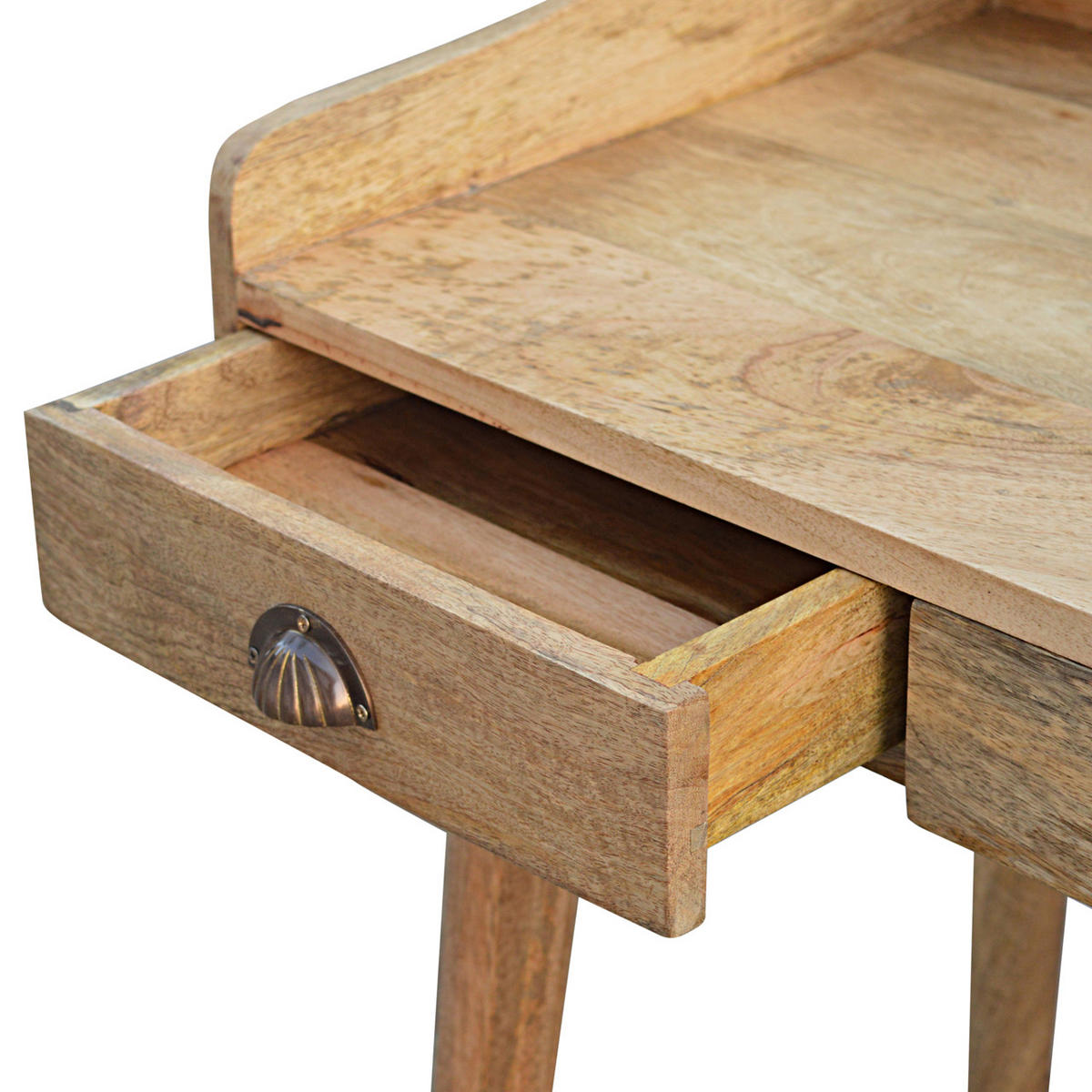 SCHREIBTISCH mit 3 Schubladen - Messingfarben/Braun, Holz/Metall (45/100/90cm) - Artisan Furniture