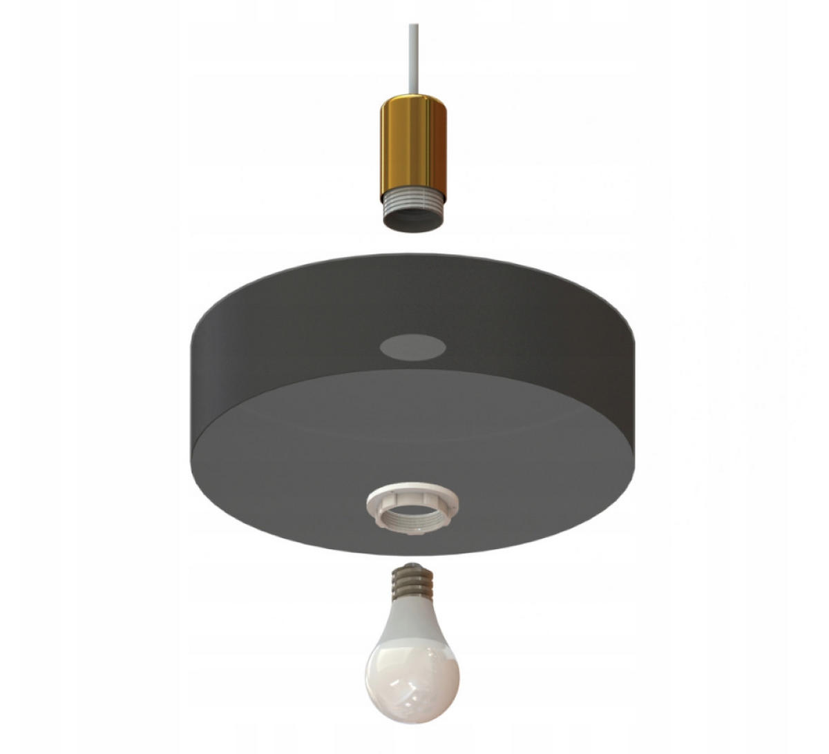 PENDELLEUCHTE BLACKSPOT - Goldfarben/Schwarz, Metall (30/30/100cm) - kiki design