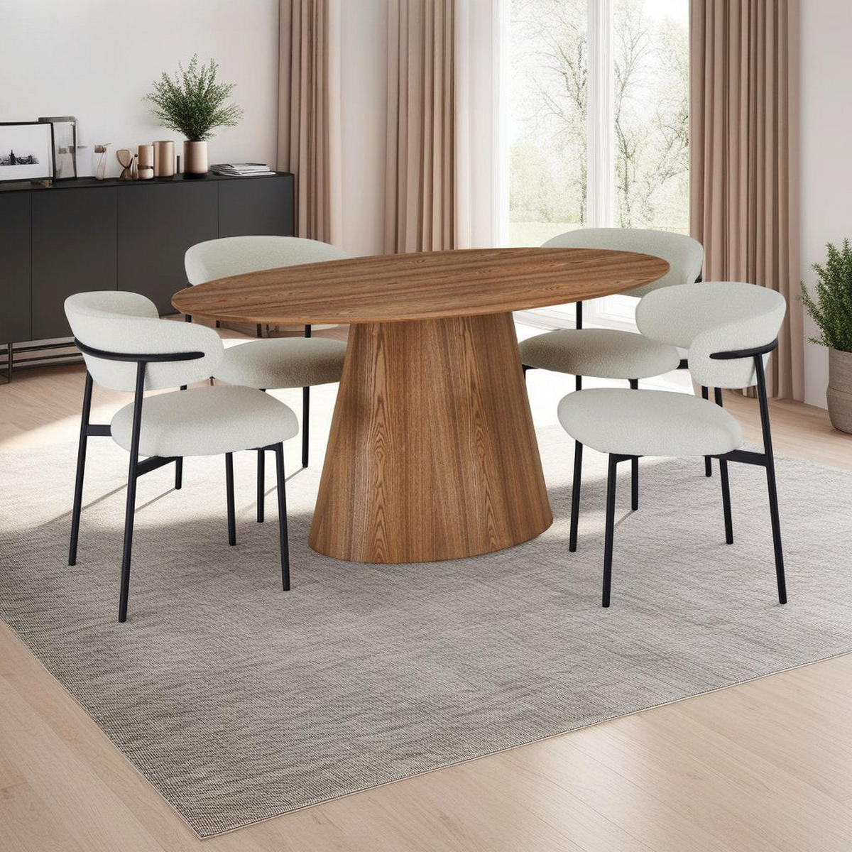ESSTISCH 90/160/76 Eichefarben Oval - Eichefarben, Holz (90/160/76cm) - Furnhouse