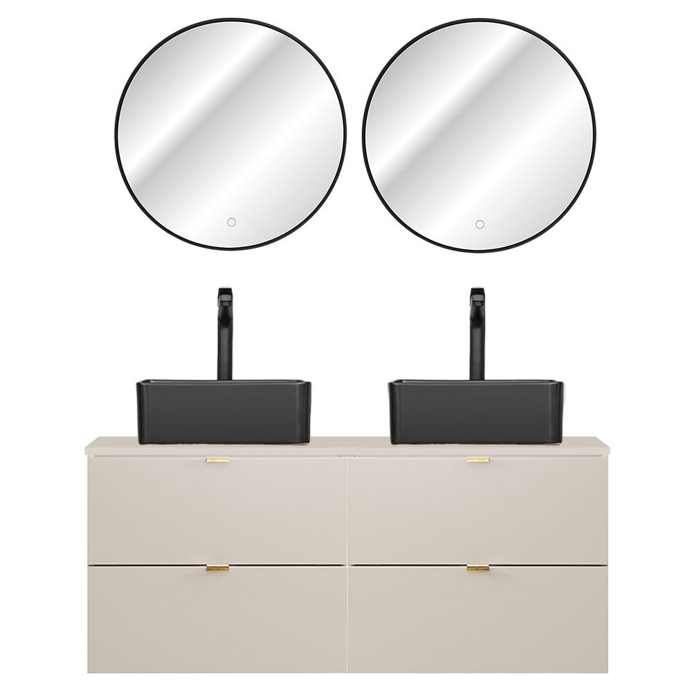 BADMÖBEL-SET 3-TLG. Durango-56 - Beige, Holzwerkstoff (165/200/47cm) - Lomado