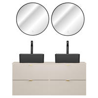 BADMÖBEL-SET 3-TLG. Durango-56 - Beige, Holzwerkstoff (165/200/47cm) - Lomado