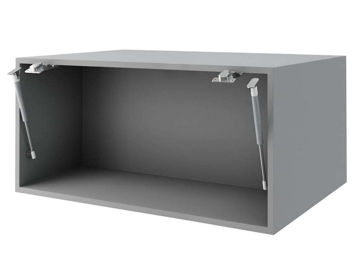 AUFSATZSCHRANK Essen W6B/90 Weiß Hochglanz / Grau Matt 90 / 59 / 36cm - Weiß Hochglanz/Grau, Holz/Holzwerkstoff (90/36/59cm) - Feldmann-Wohnen