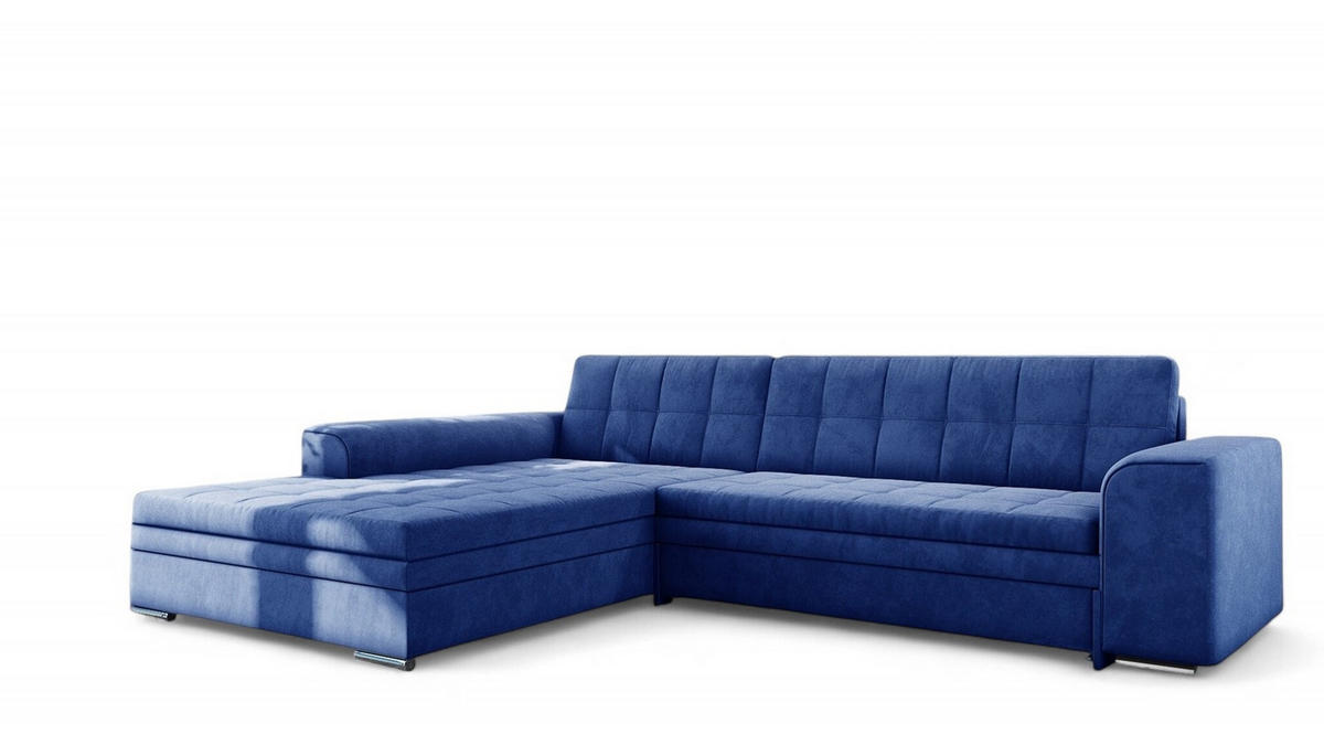 ECKSOFA Lusaka Mit Schlaffunktion - Blau, Holzwerkstoff/Textil (292/198cm) - Fun Möbel
