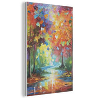 AKUSTIKBILD Landschaft - Wald - Farben - Natur Wanddeko 60x90 cm - Multicolor, Kunststoff (60/90/0.9cm) - MuchoWow