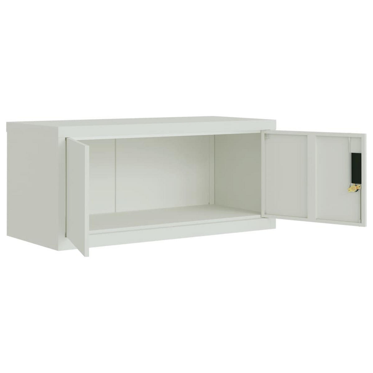 AKTENSCHRANK mit abschließbare Türen, 90/40/40 cm, aus Stahl, in Weiß, Kombinierbar - Grau, Metall (90/40/40cm) - vidaXL