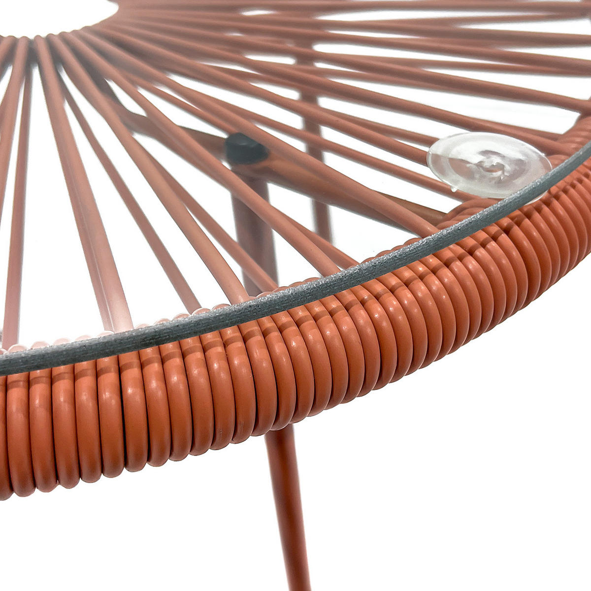 SITZGRUPPE - Stahl / Polyrattan - 3-teilig - Terracotta, Naturmaterialien/Glas - home24