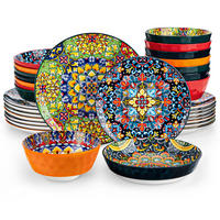 KOMBISERVICE 32-teilig Steinzeug Geschirrset Böhmischer Stil - Multicolor, Keramik (27.2/2.3/27.2cm) - Kaket