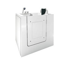 SITZWANNE Whirlpool Badewanne mit Tür S02WP-B-R 100x78cm - Weiß, Glas/Kunststoff (78/113/100cm) - AcquaVapore by Sandra Jentho