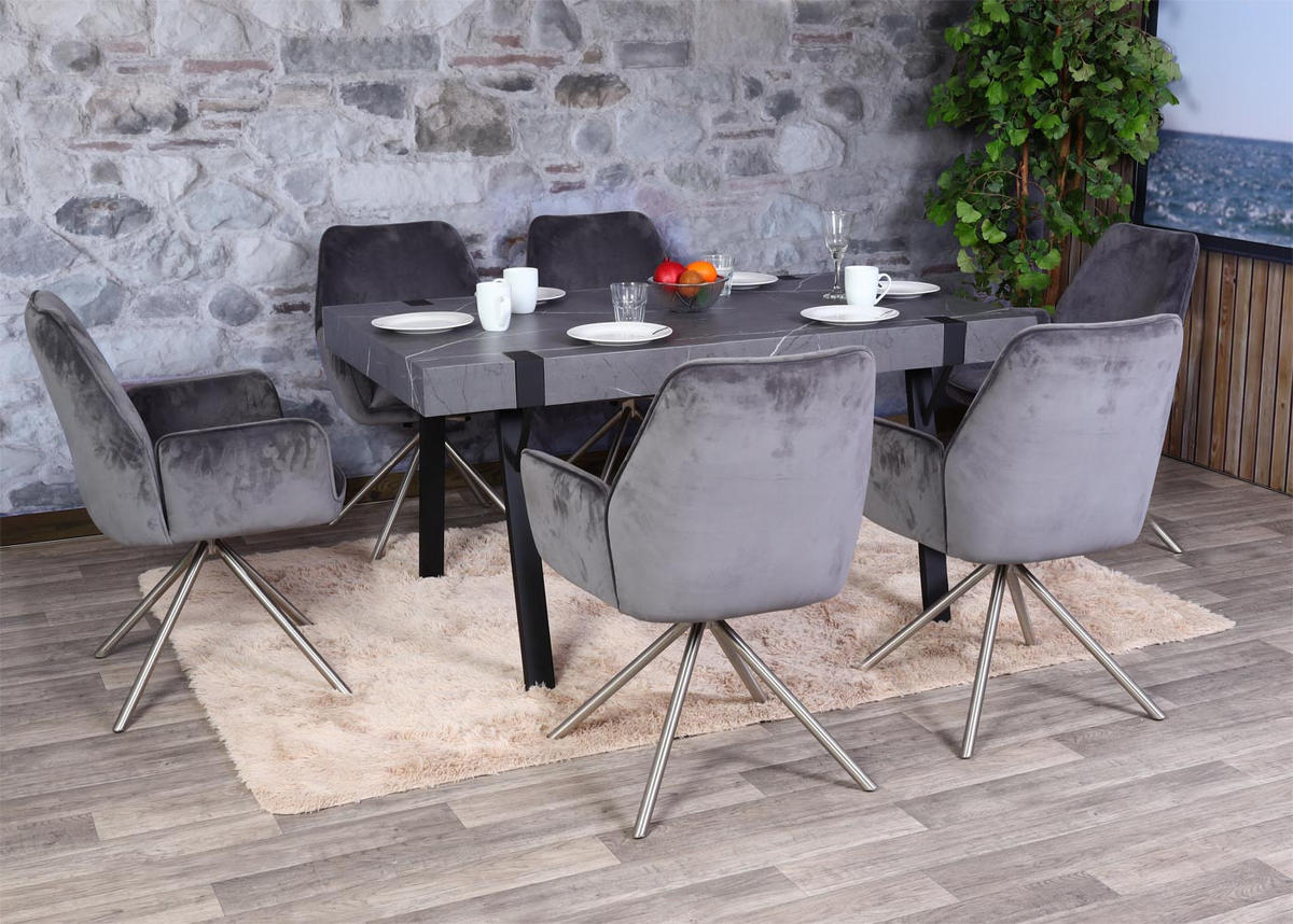 ESSTISCH Grau - Grau, Holz (90/150/75cm) - MCW