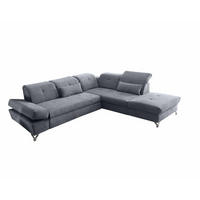 ECKSOFA mit Schlaffunktion und verstellbaren Kopflehnen - Chromfarben/Anthrazit, Textil/Metall (245/275cm) - ed exciting design