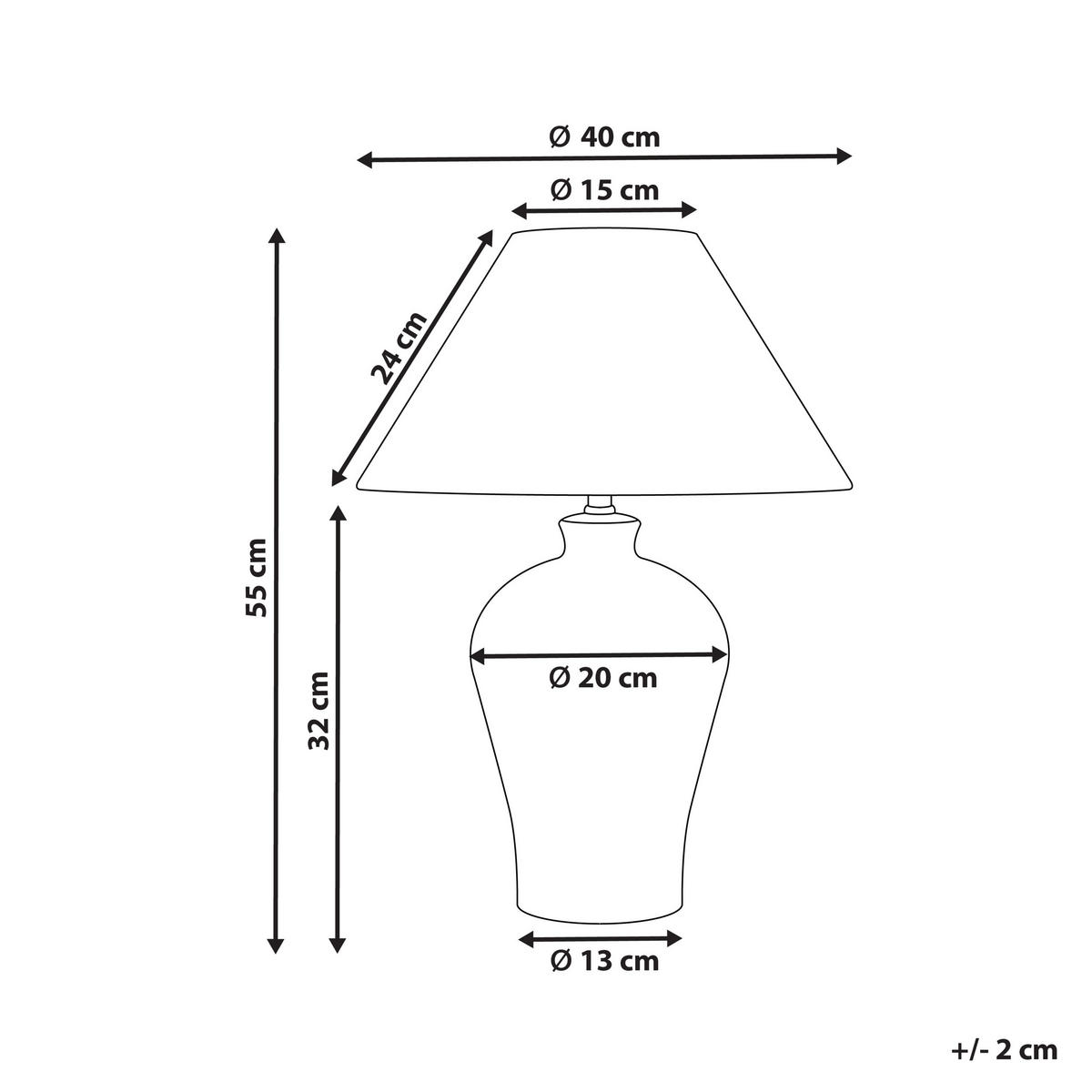 TISCHLAMPE Weiß Magros - Blau/Weiß, Keramik (40/40/55cm) - Beliani