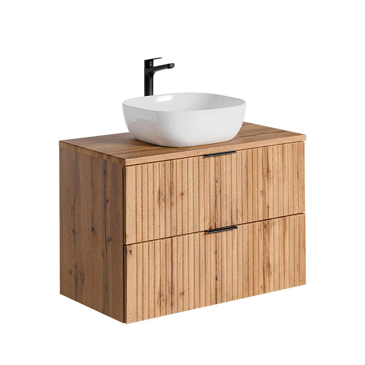 WASCHTISCH 80.6cm Adriel Holz in Eichenoptik - Braun, Holzwerkstoff (80.6/59/46cm) - Petits-meubles