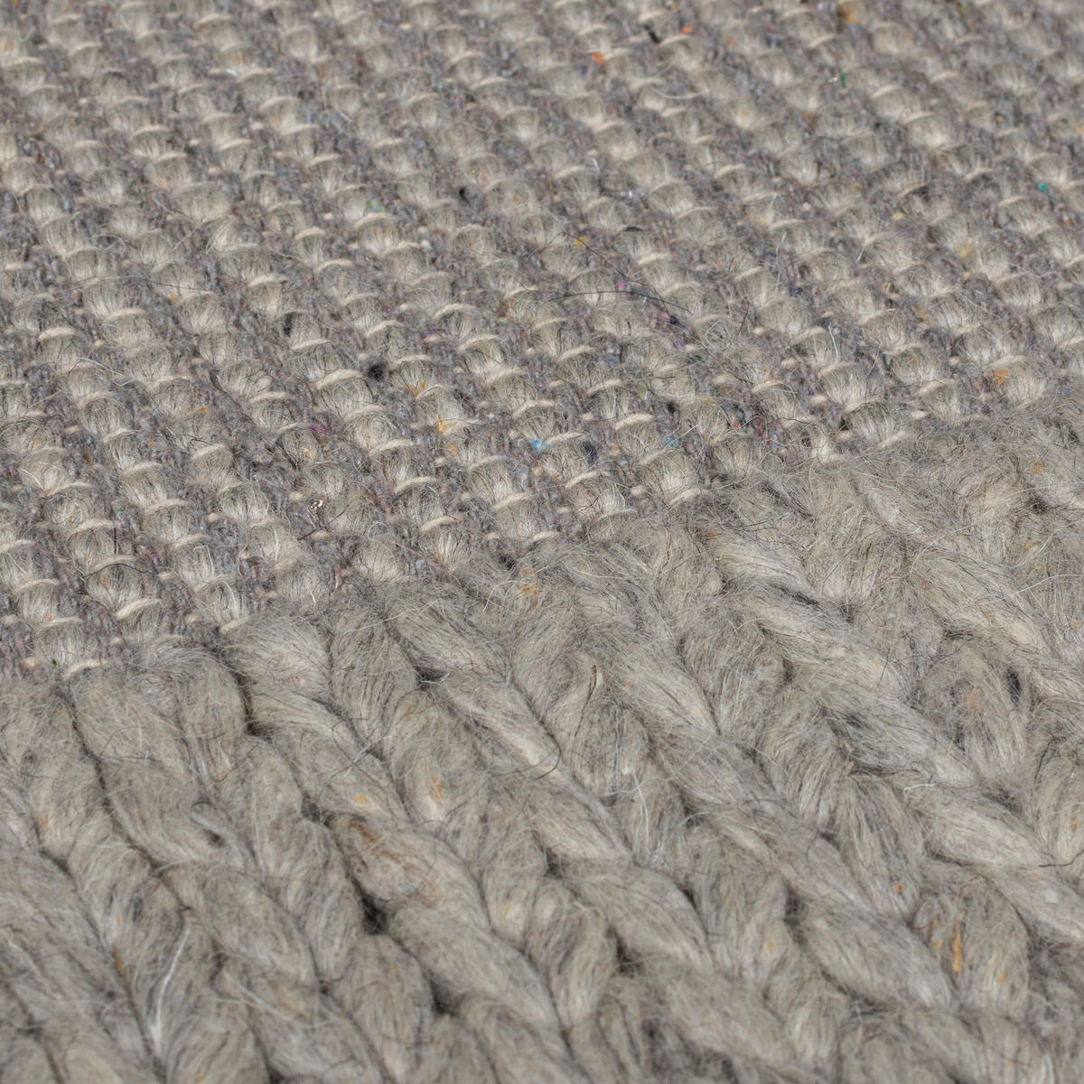 TEPPICH Chunky-Knit-Design, wolle-polyester-mix CALDER, Grau 160x230 cm - Grau, Textil (160/230cm) - KADIMA DESIGN