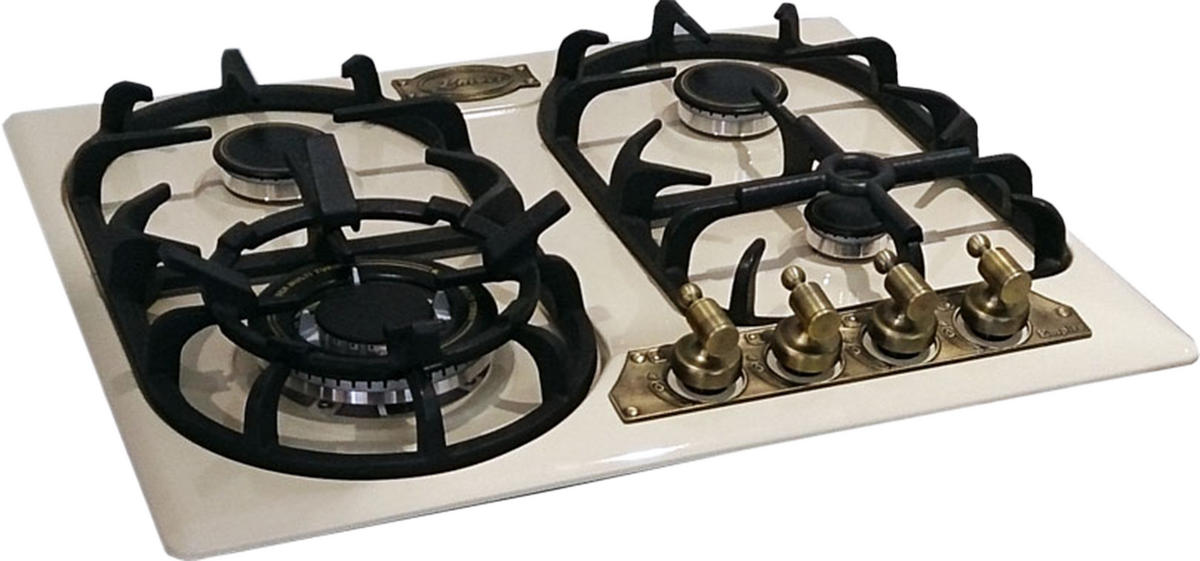 BACKOFEN-SET Einbaubackofen Elektro 60 cm EH 6355 ElfEm+KG 6325 ElfEm Einbau Gasherd, 60cm Creme - Creme, Metall (59.4/59.4/57.5cm) - Kaiser Küchengeräte