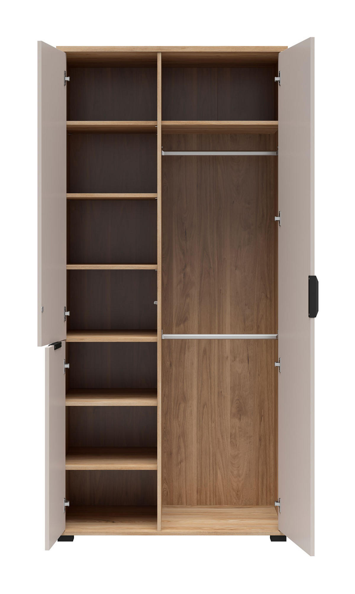 KLEIDERSCHRANK Chuck Mauvella Eiche / Kaschmir 90 / 56 / 193cm - Kaschmir/Eichefarben, Holzwerkstoff/Kunststoff (90/193/56cm) - Feldmann-Wohnen