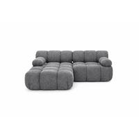 ECKSOFA L-form Mini Modular, Bouclé-Stoff Abriamo, Dunkelgrau, Links, Selia - Dunkelgrau, Holz (190/160cm) - Kaiser Möbel