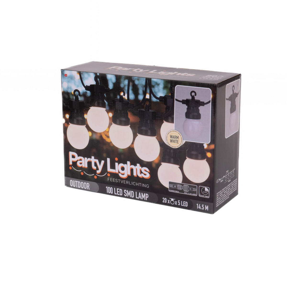 LED-LICHTERKETTE 20 Lichter - Schwarz, Kunststoff (1000cm)