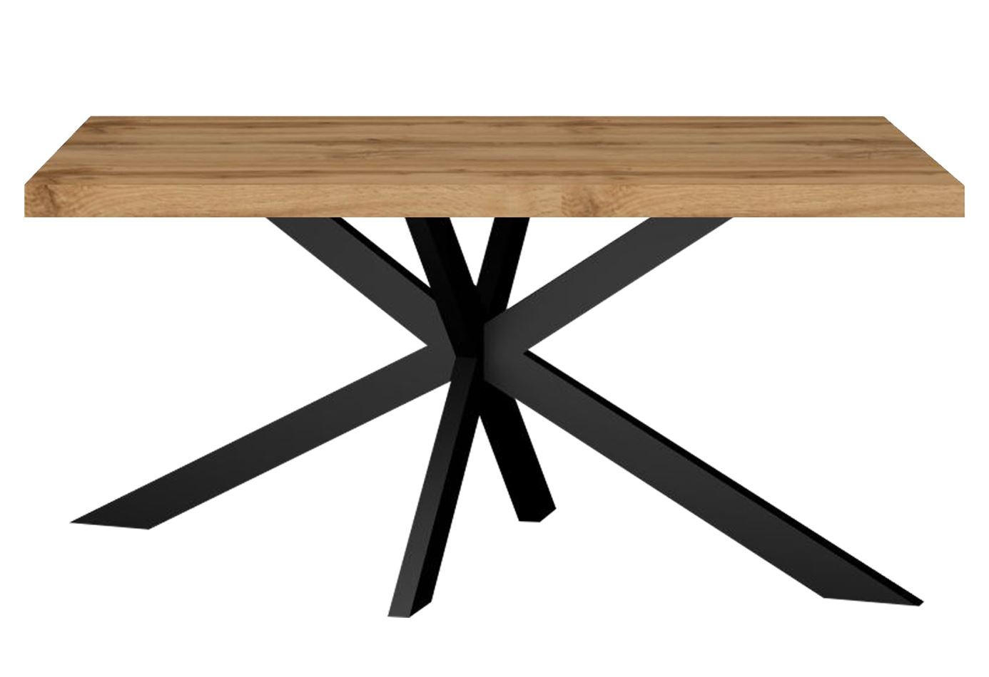 ESSTISCH Elgin 2 175x80x100 Metall+Holzwerkstoff Schwarz/Wotan Eiche - Eiche Wotan/Schwarz, Holzwerkstoff (175/100/80cm) - 58aufmkessel