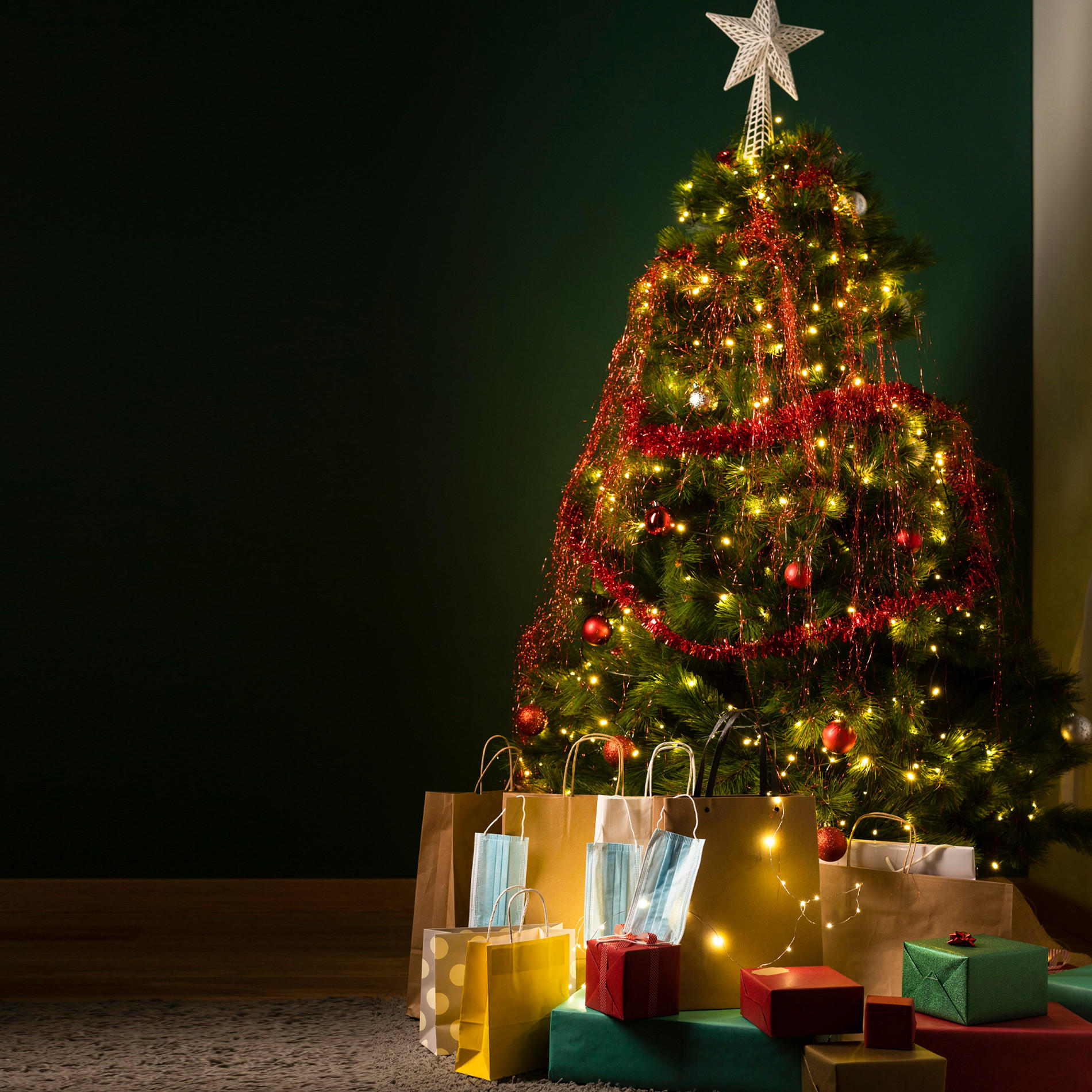 WEIHNACHTSBAUM Grün 122/122/210 cm - Grün, Kunststoff (210cm) - Mobili Rebecca