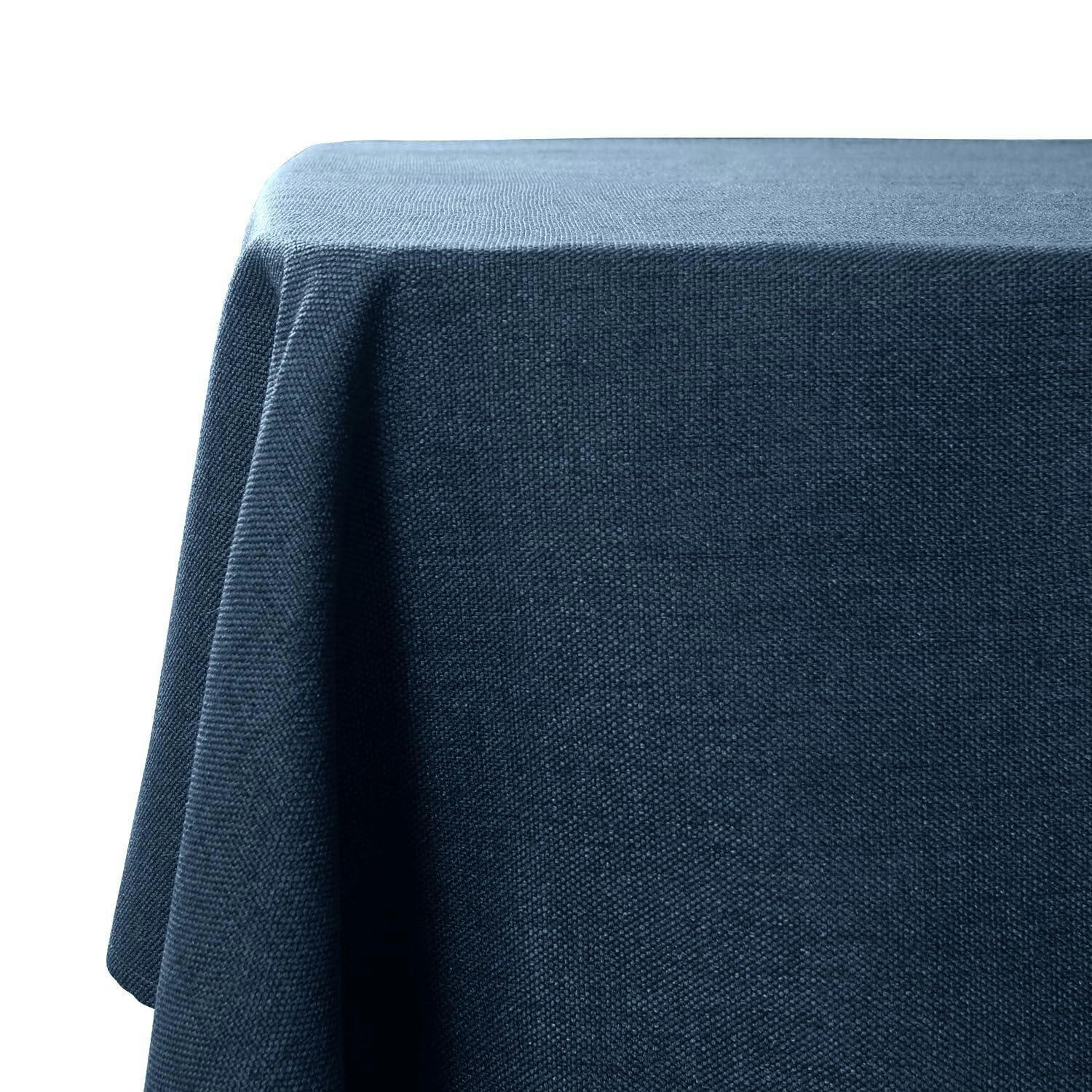 TISCHDECKE Abwaschbar Marineblau 145 x 300 cm Leinenoptik - Dunkelblau, Textil (300/145/1.5cm)