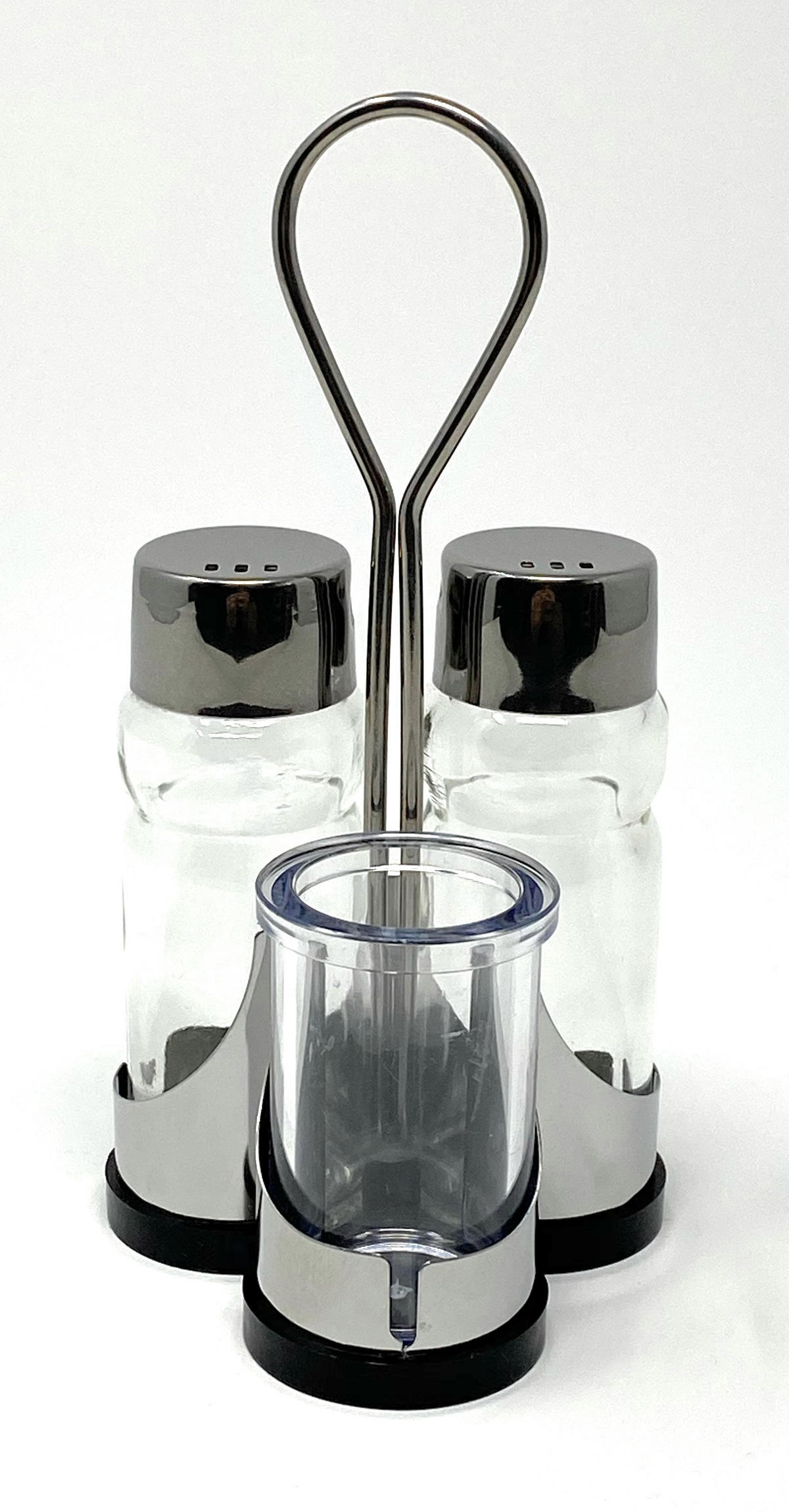 MENAGE Salz und Pfeffer Streuer 230 Edelstahl Glas - Grau, Metall (7.5/15/7.5cm) - DanDiBo