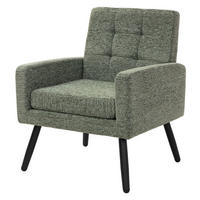 SESSEL mit Stahlbeinen und Webstruktur Relaxsessel 66,5x80x63,5 cm Grün - Schwarz/Grün, Textil/Metall (66.5/80/63.5cm) - ML-DESIGN